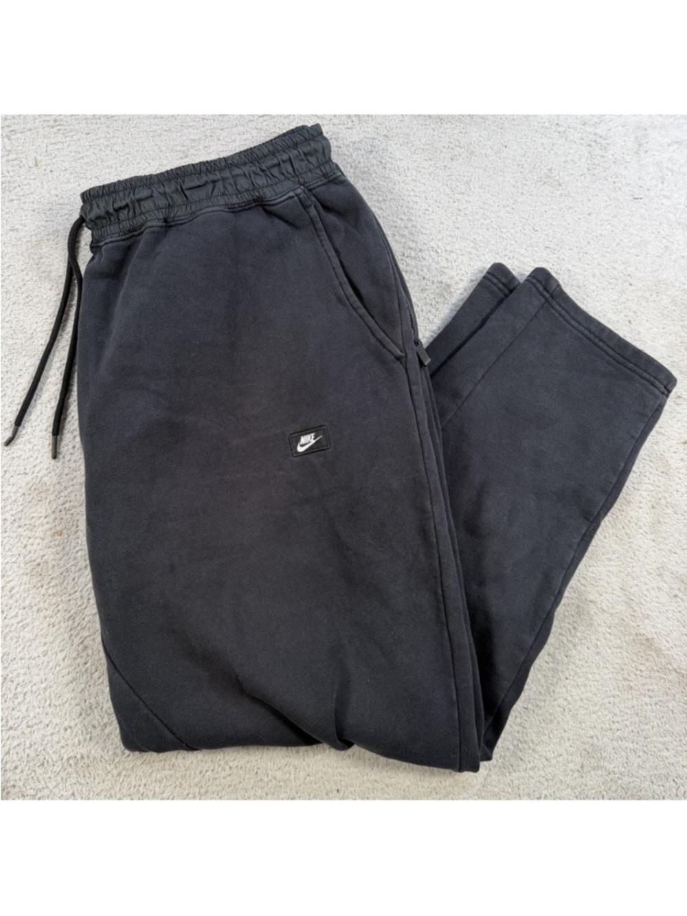 Nike Black Pullover Fleece Jogger Sweatpants Zip up pockets. Size XL